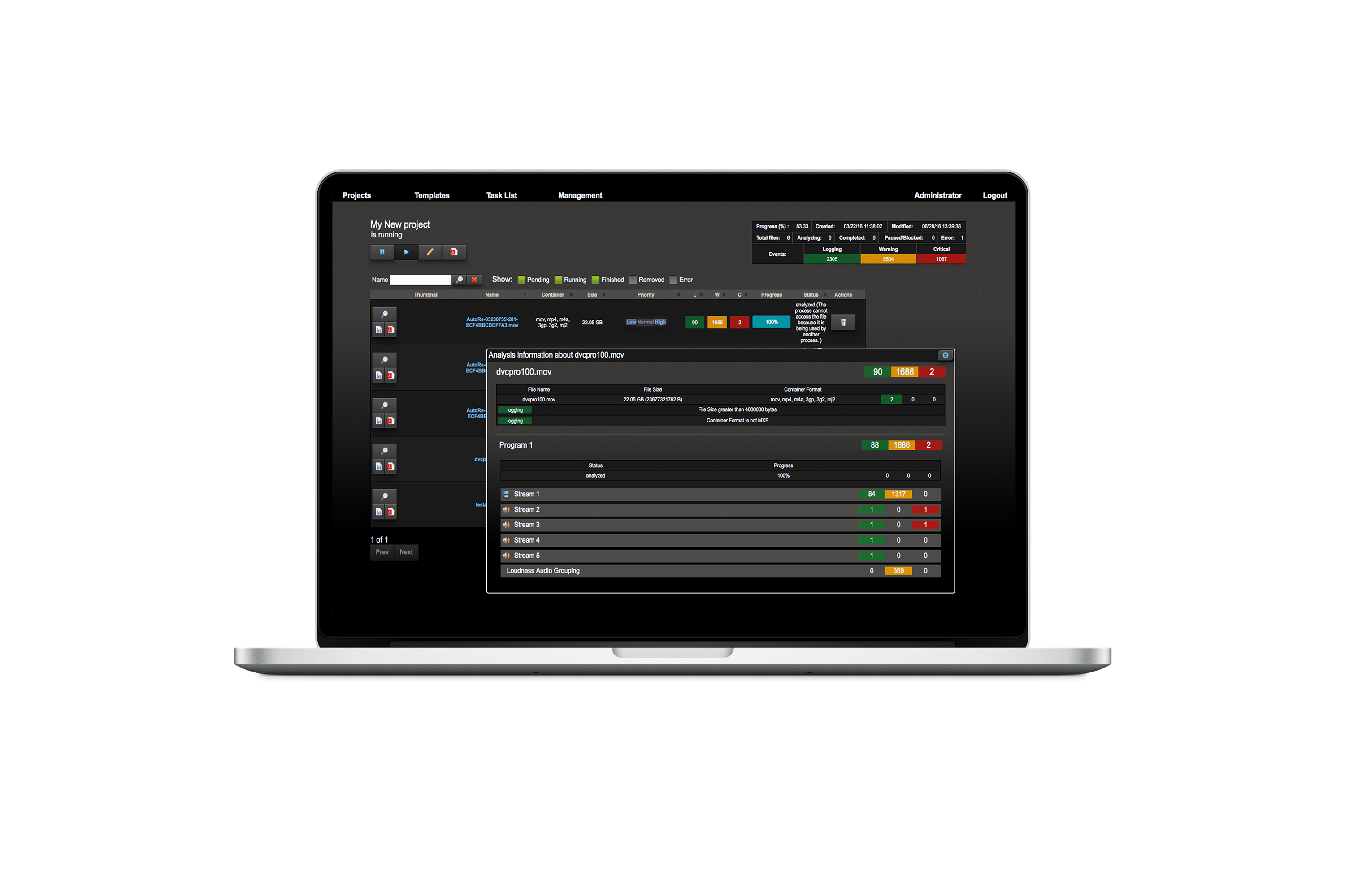 Quality control system for both traditional broadcasting and online workflows