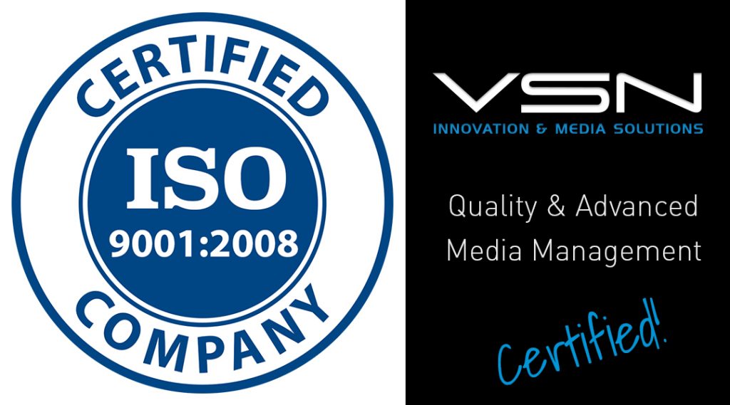 VSN receives the prestigious ISO9001:2008 Certification